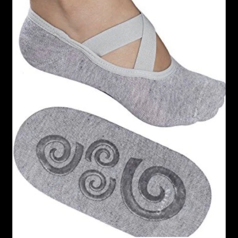 Lupo Pilates Sport Non Slip Grip Sock Crossover Straps Womens Size 34-37 (Small)